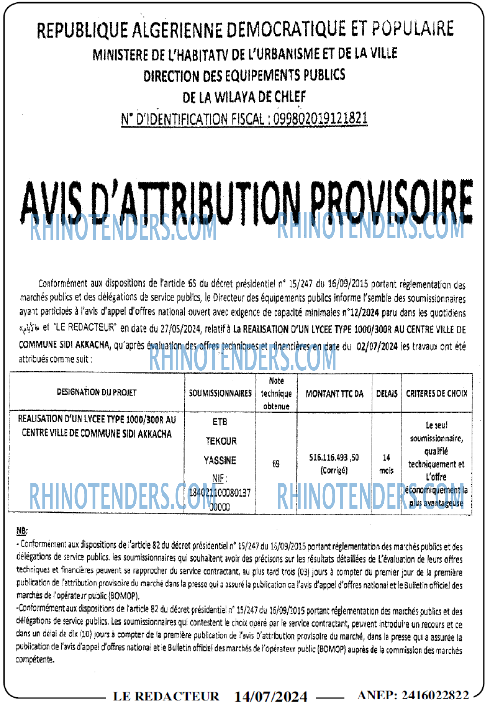 LE REDACTEUR