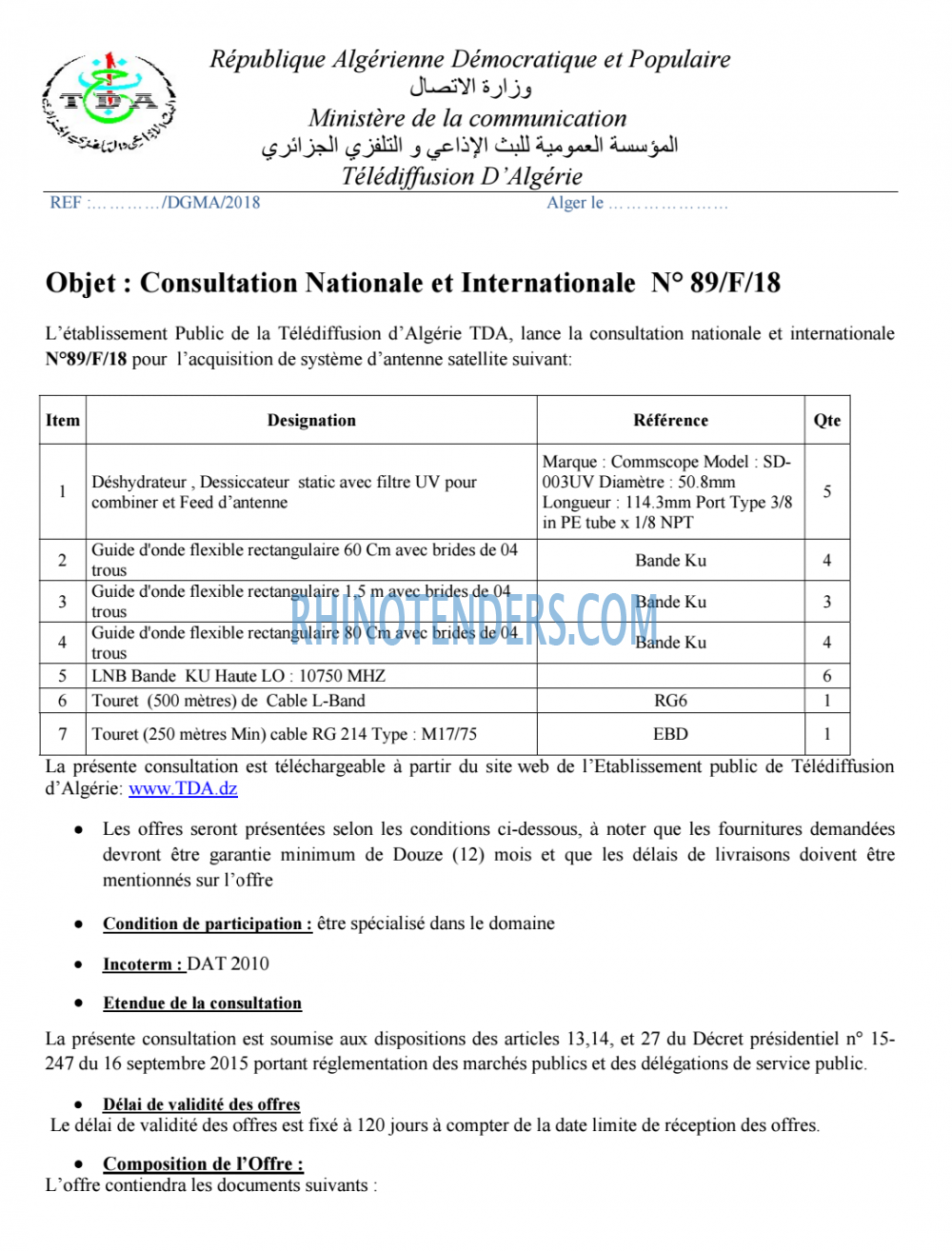 TDA - Télédiffusion d'Algérie