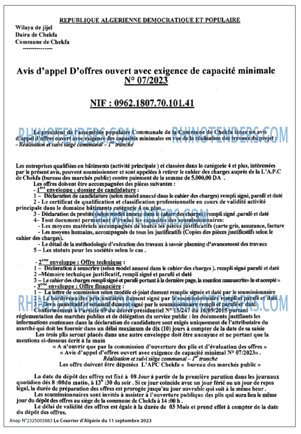 Le Courrier d'Algerie