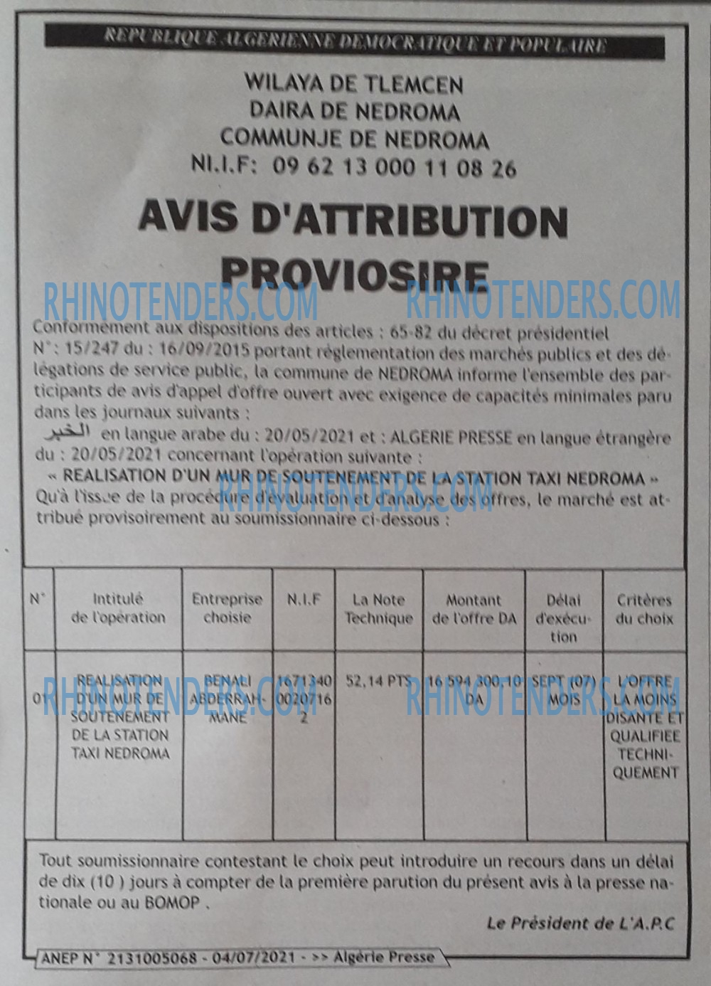 ALGERIE PRESSE