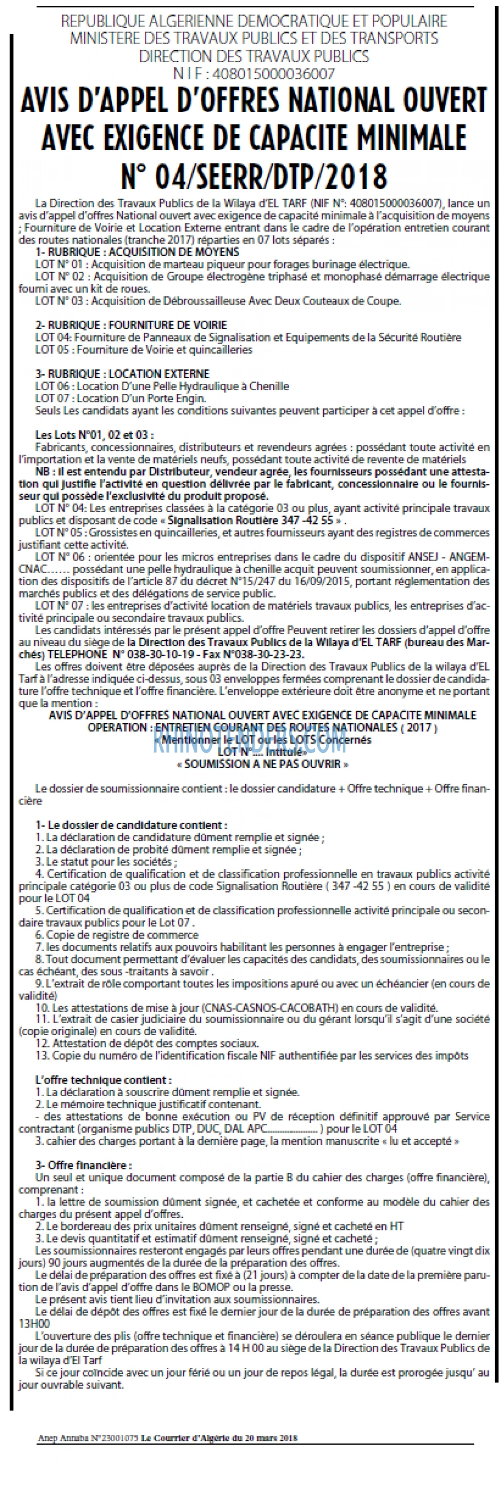 Le Courrier d'Algerie