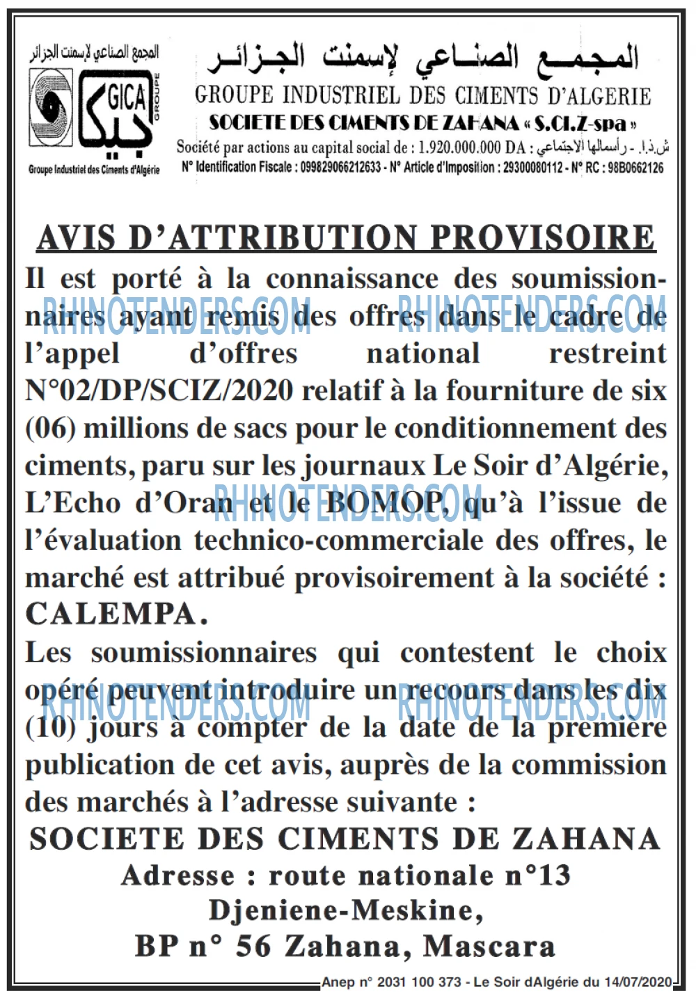 LE SOIR D'ALGERIE