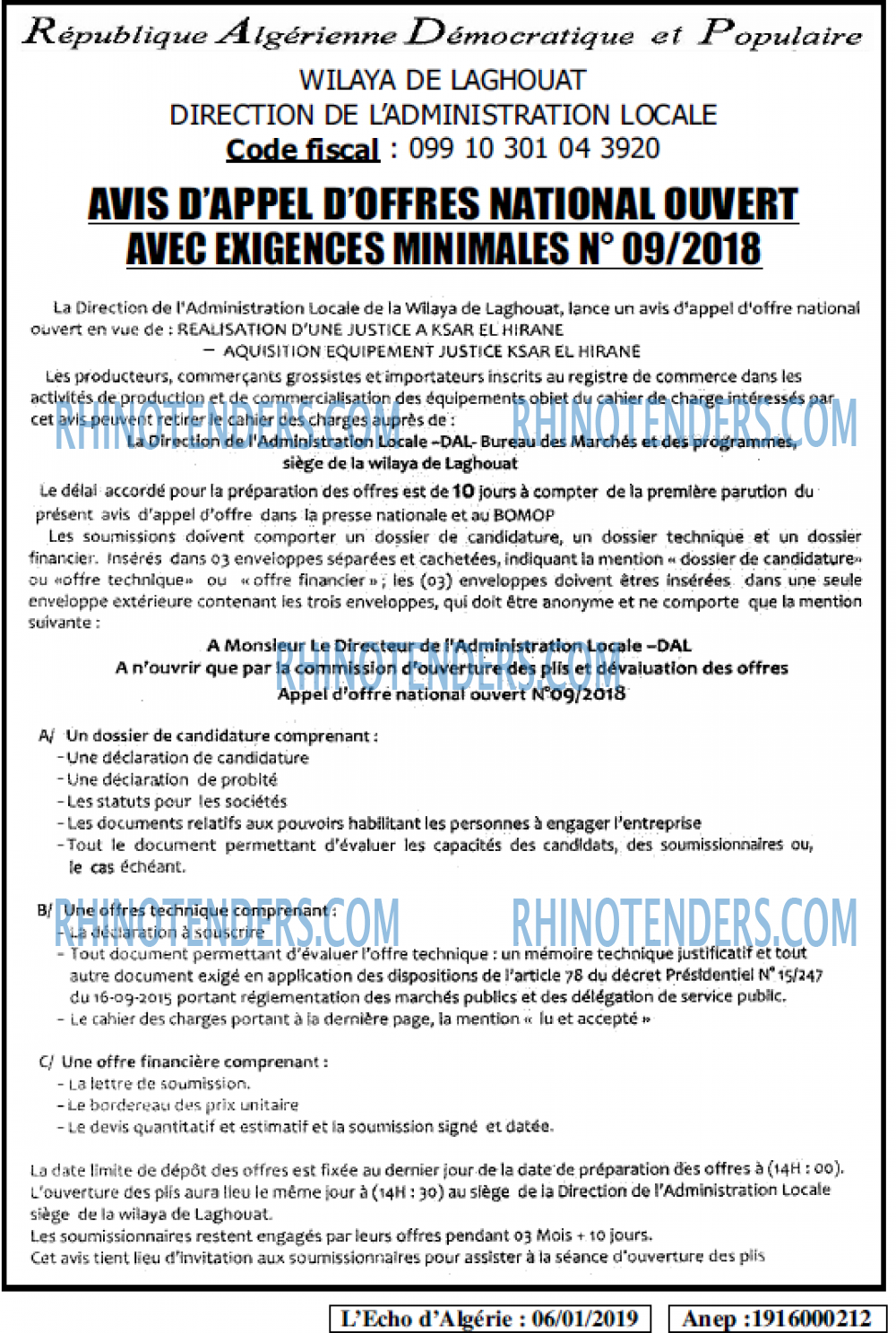 L'ECHO D'ALGERIE