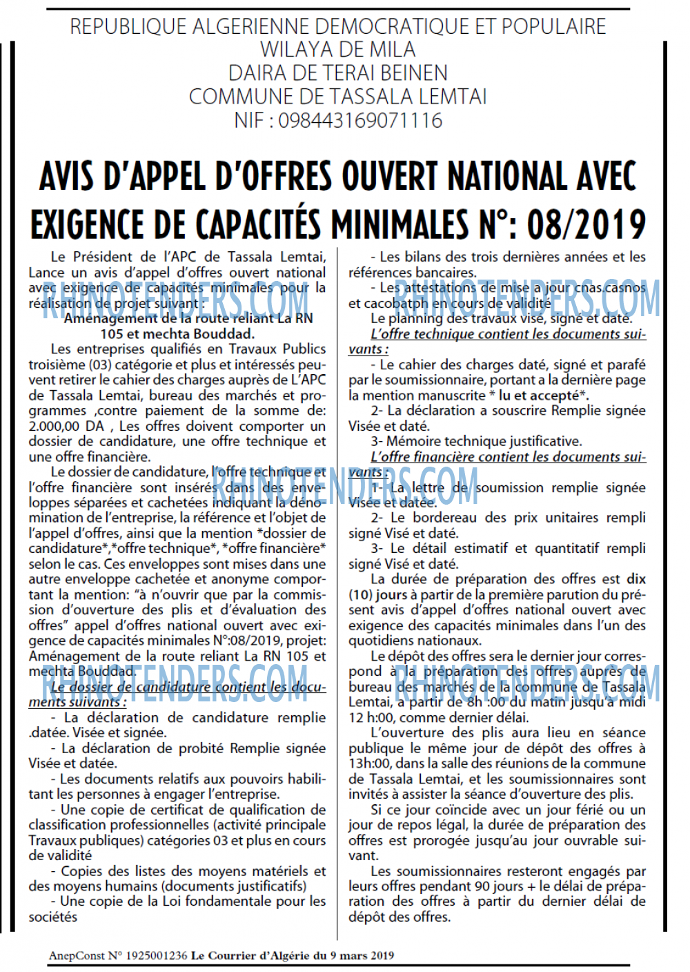 Le Courrier d'Algerie