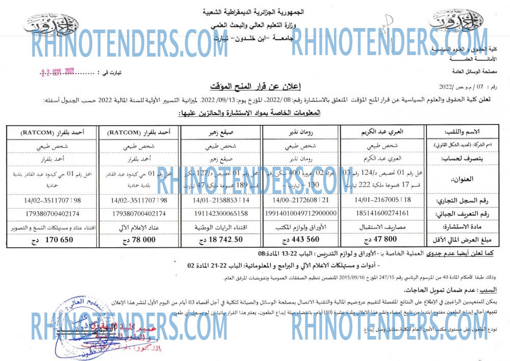 Rhinotenders