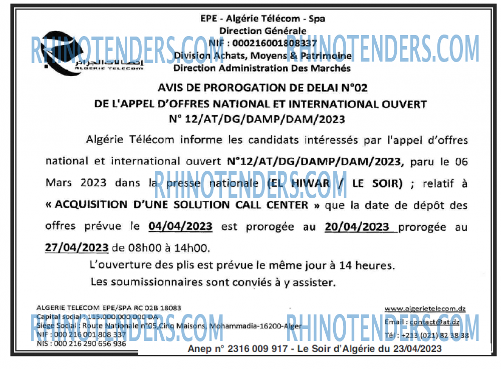 LE SOIR D'ALGERIE