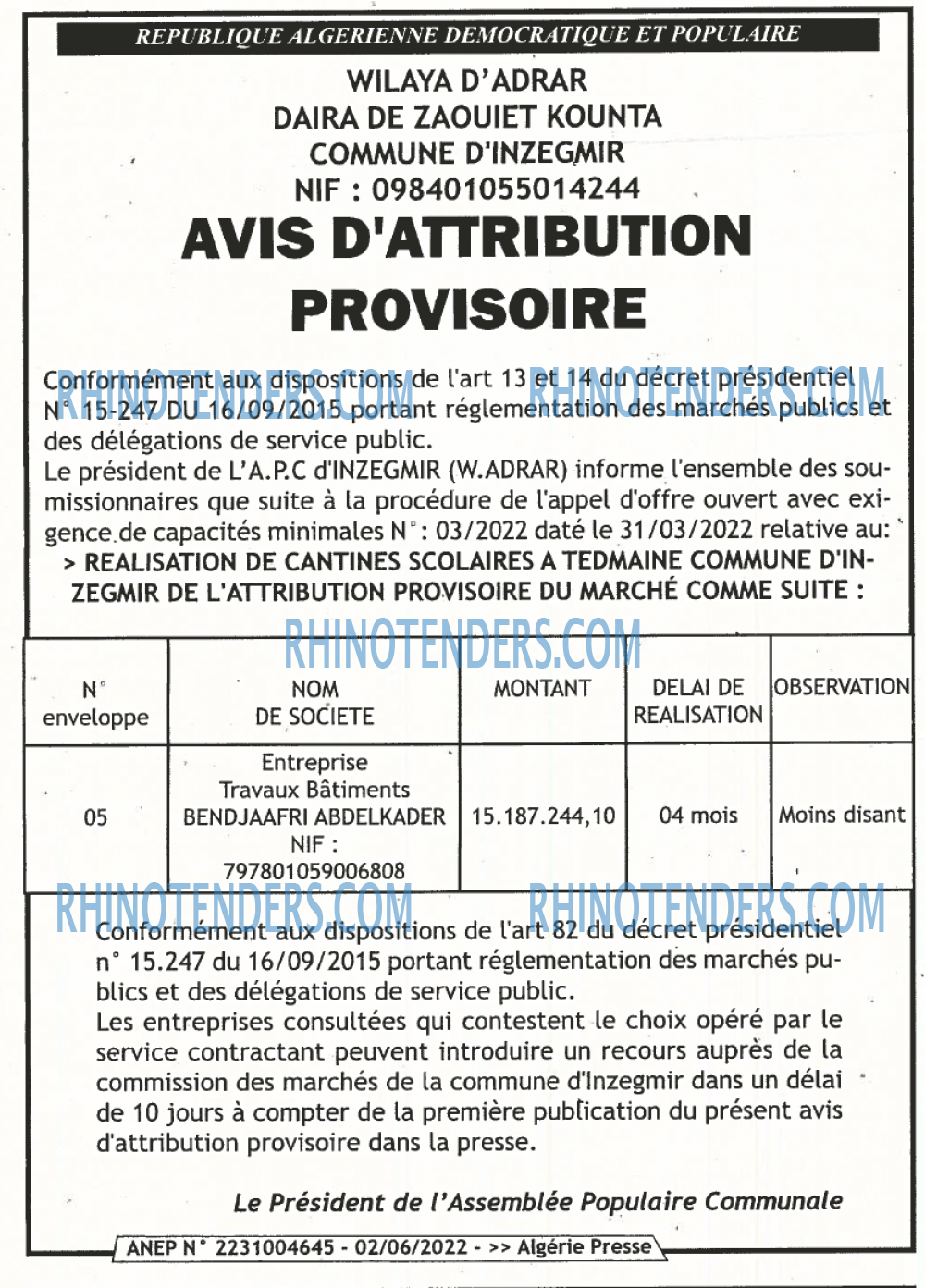 ALGERIE PRESSE