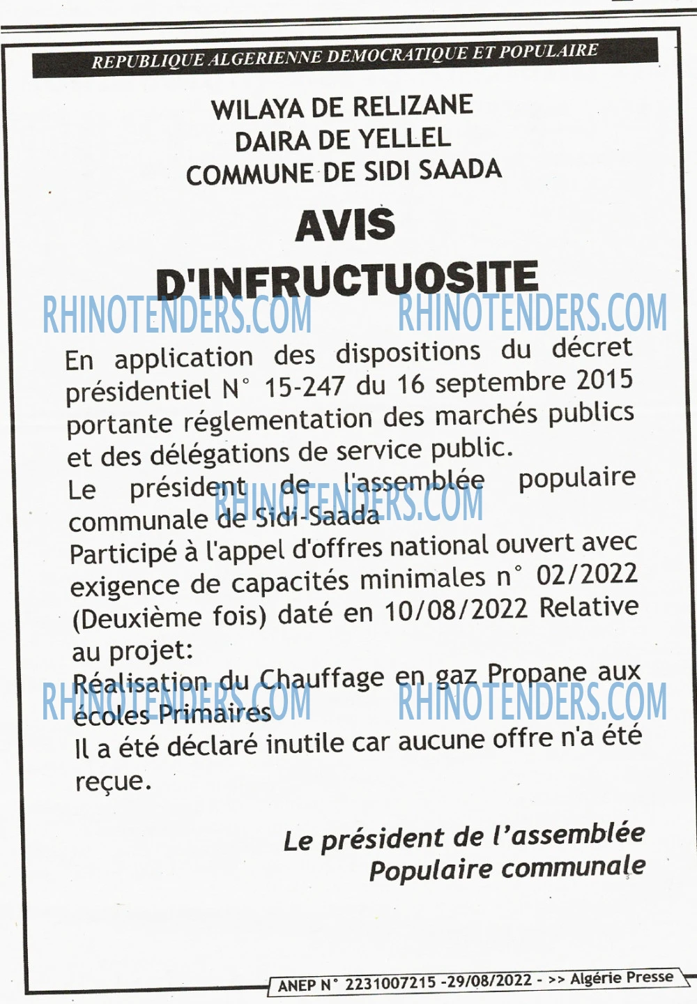 ALGERIE PRESSE