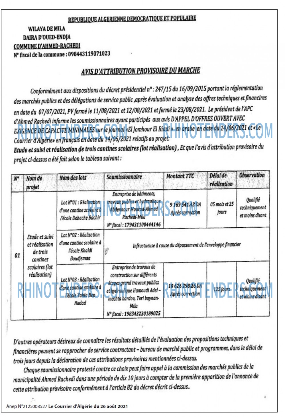 Le Courrier d'Algerie