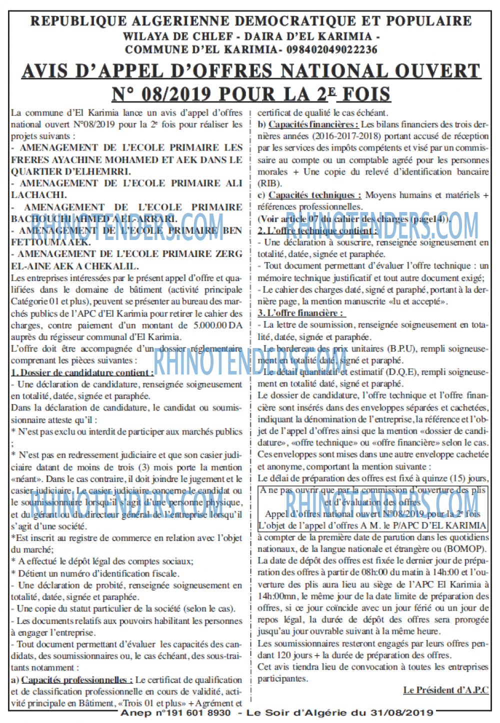 LE SOIR D'ALGERIE