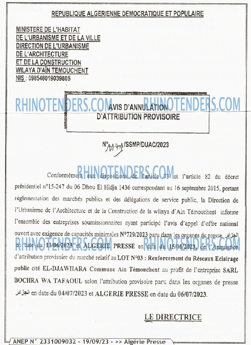 ALGERIE PRESSE