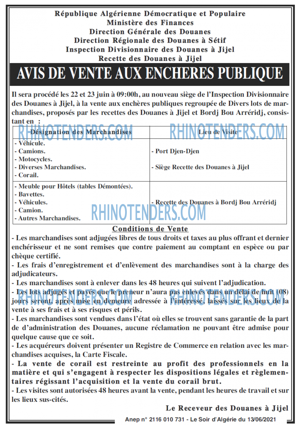 LE SOIR D'ALGERIE