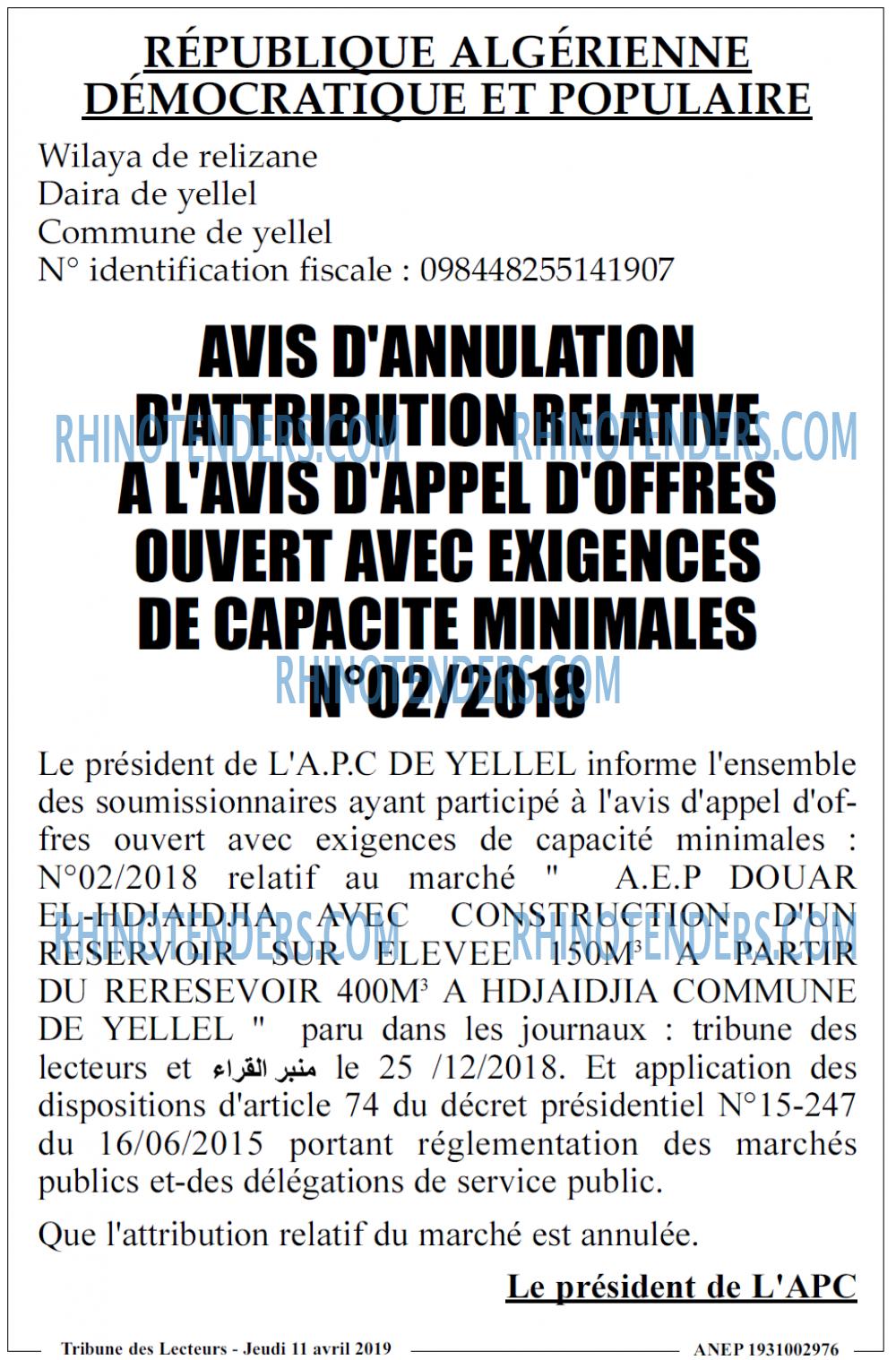 TRIBUNE DES LECTEURS