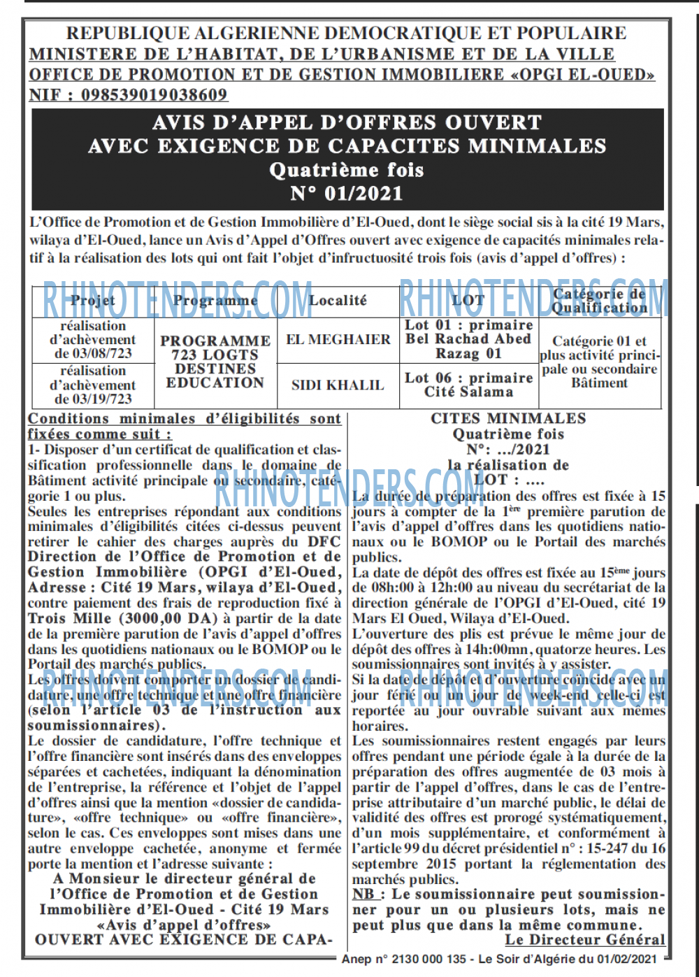 LE SOIR D'ALGERIE