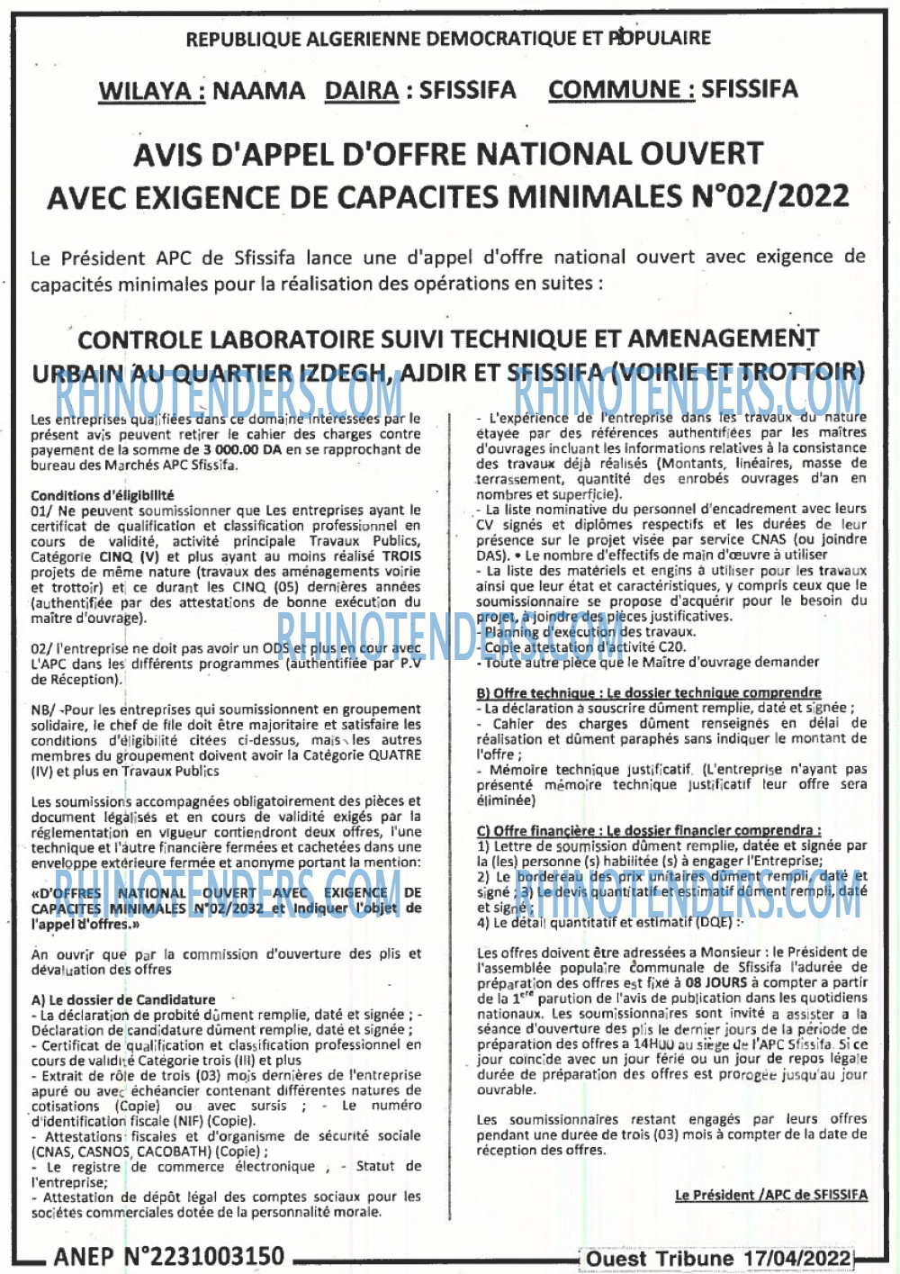 ouest TRIBUNE