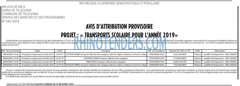 Le Courrier d'Algerie
