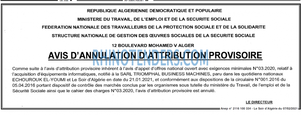LE SOIR D'ALGERIE