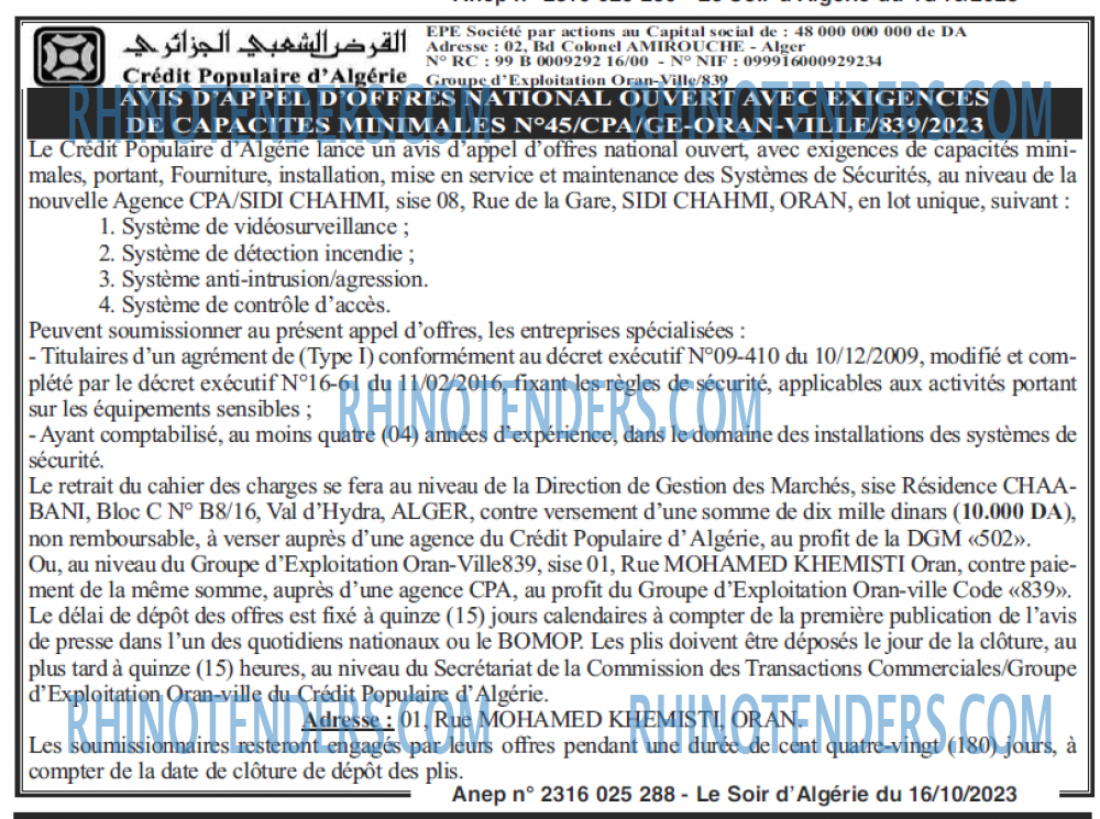 LE SOIR D'ALGERIE
