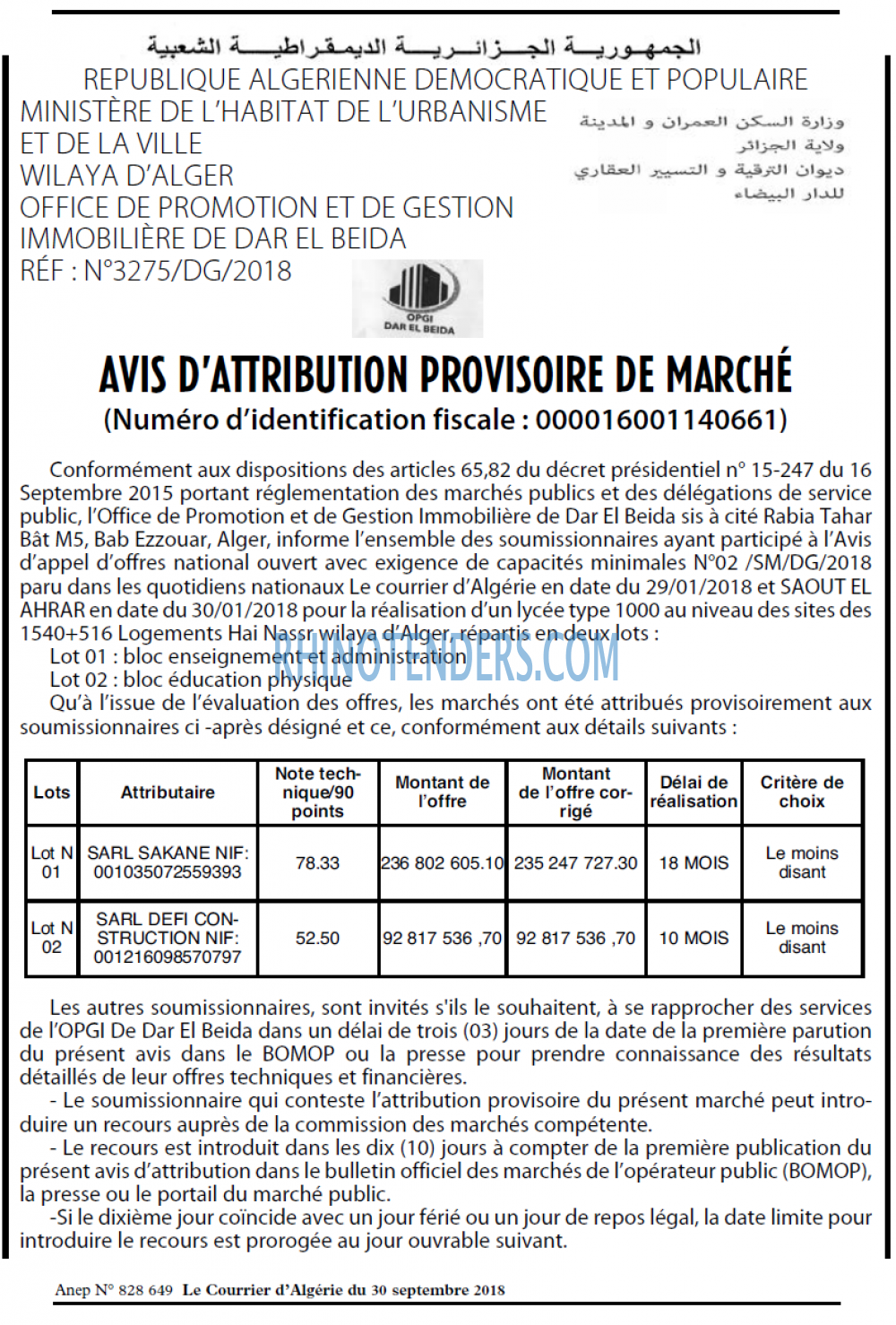 Le Courrier d'Algerie
