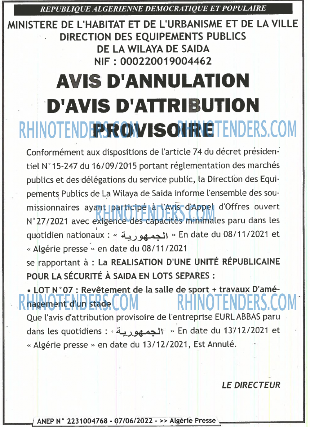 ALGERIE PRESSE