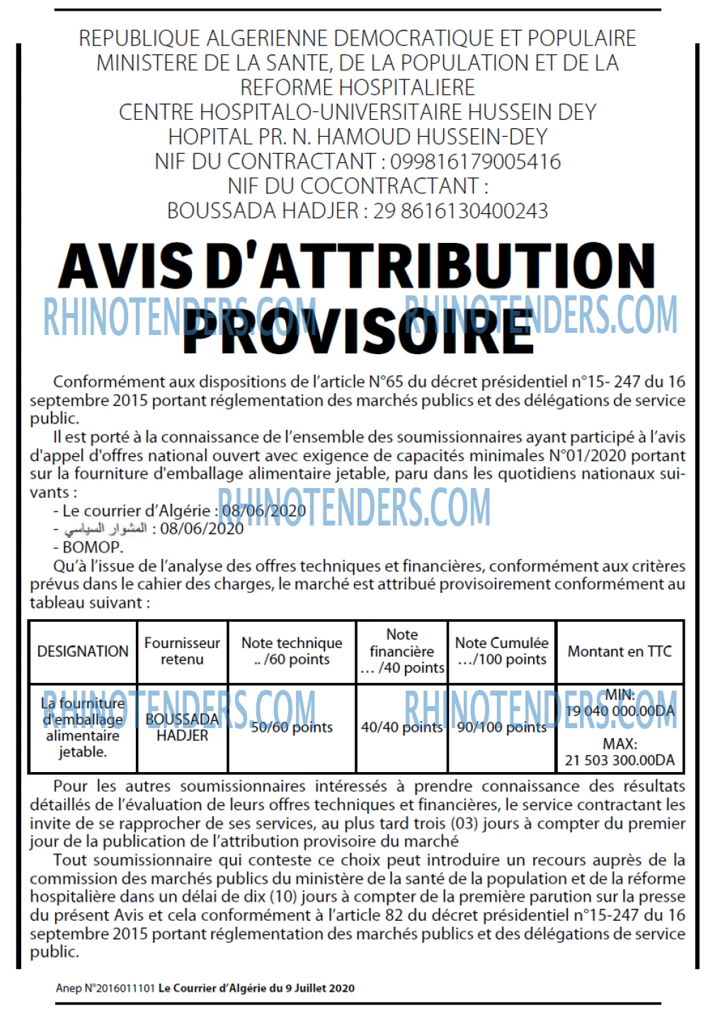 Le Courrier d'Algerie