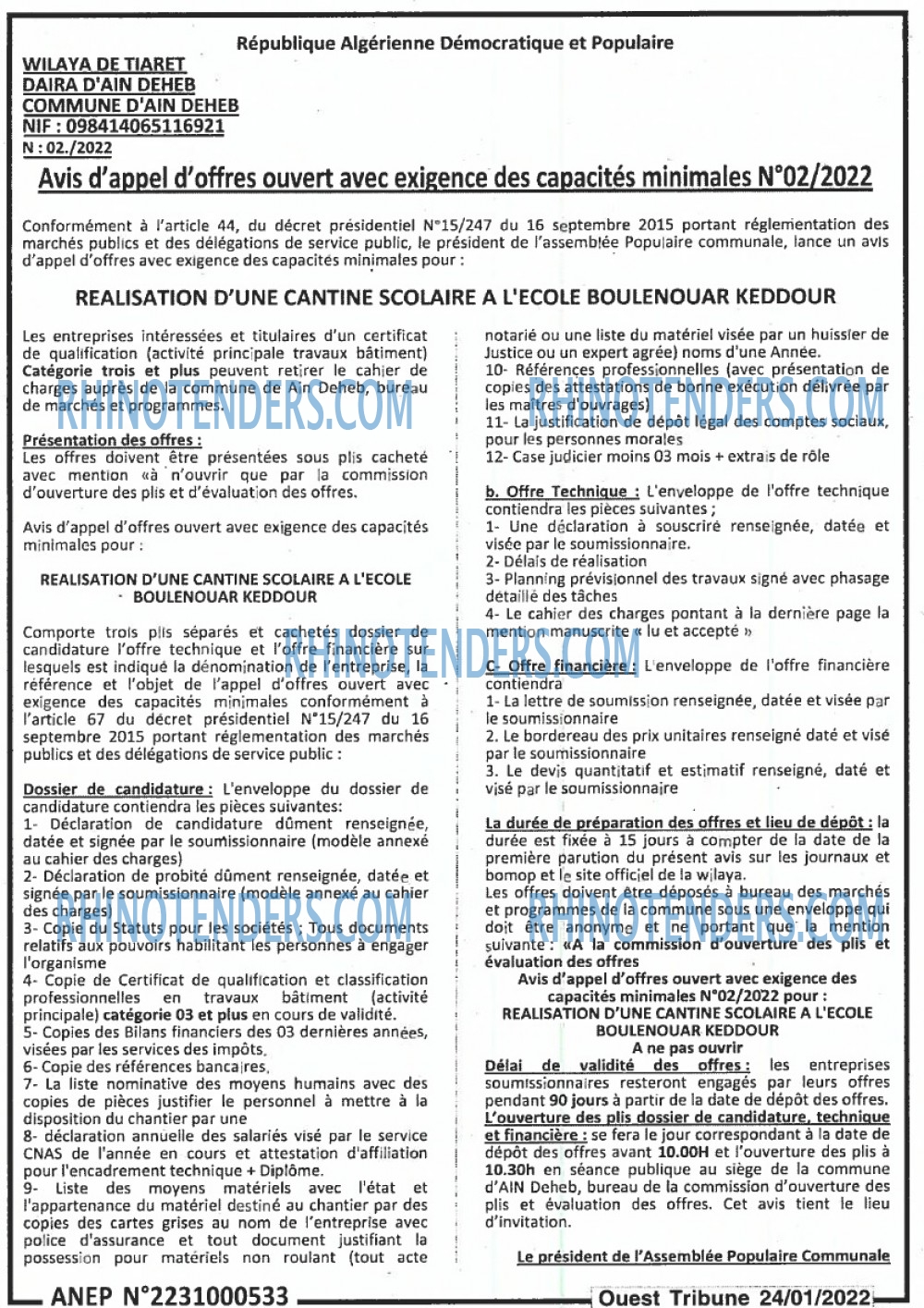 ouest TRIBUNE