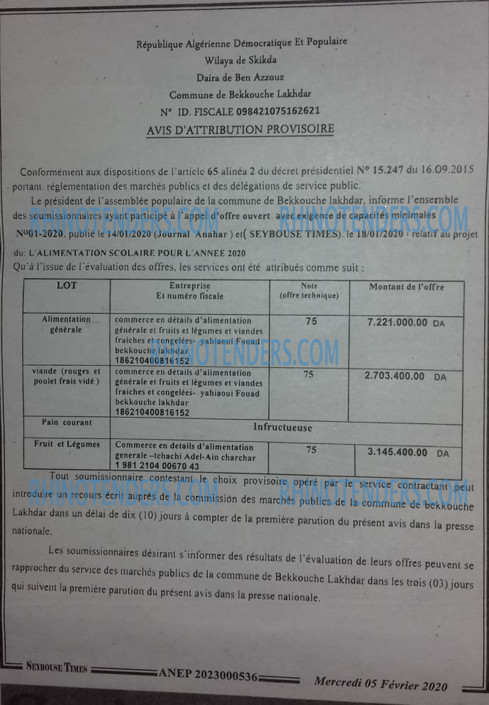 SEYBOUSSE TIMES