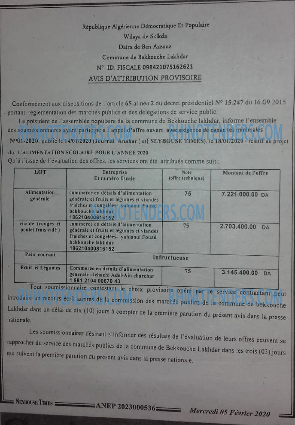 SEYBOUSSE TIMES