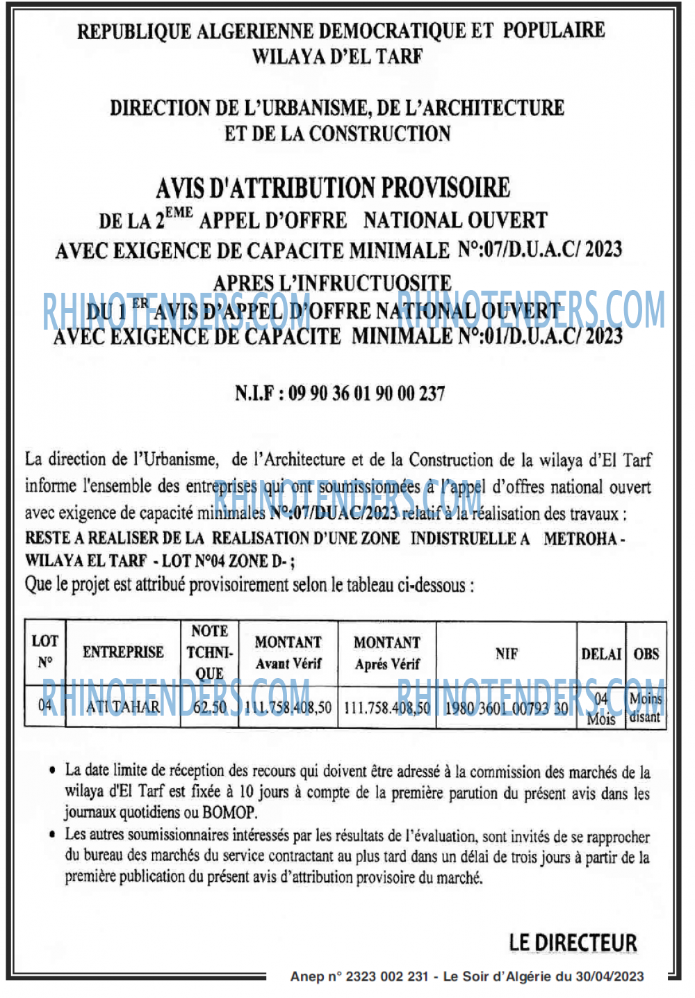 LE SOIR D'ALGERIE