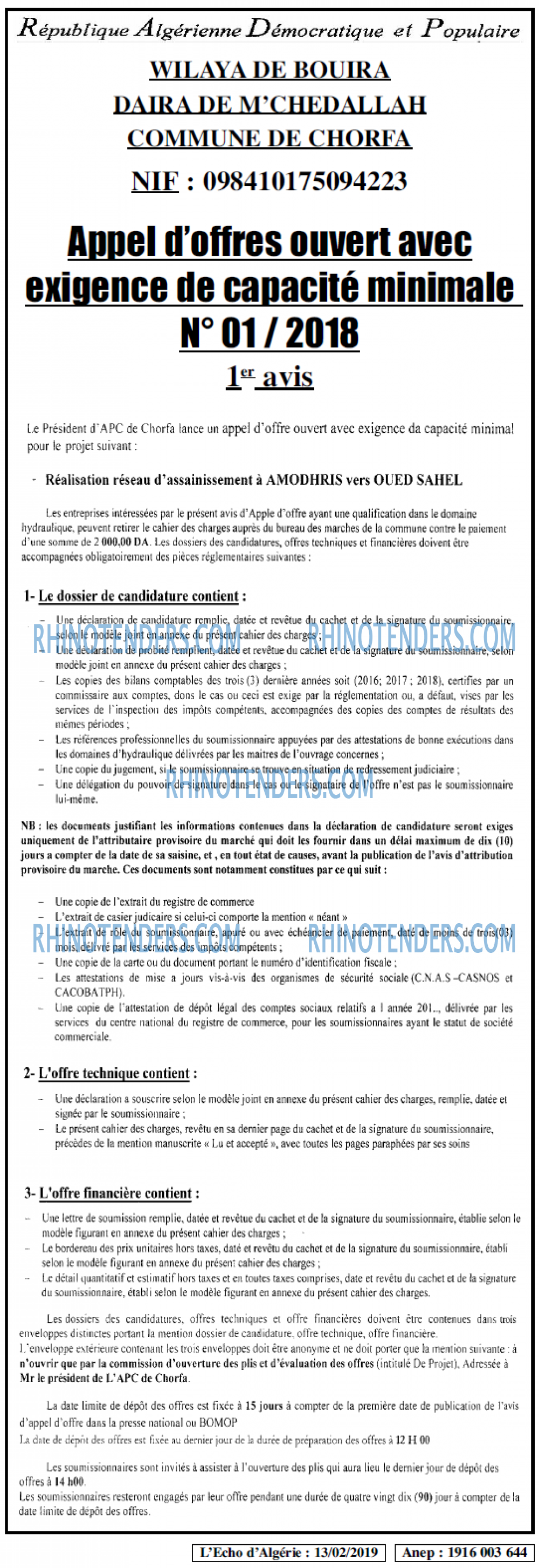 L'ECHO D'ALGERIE