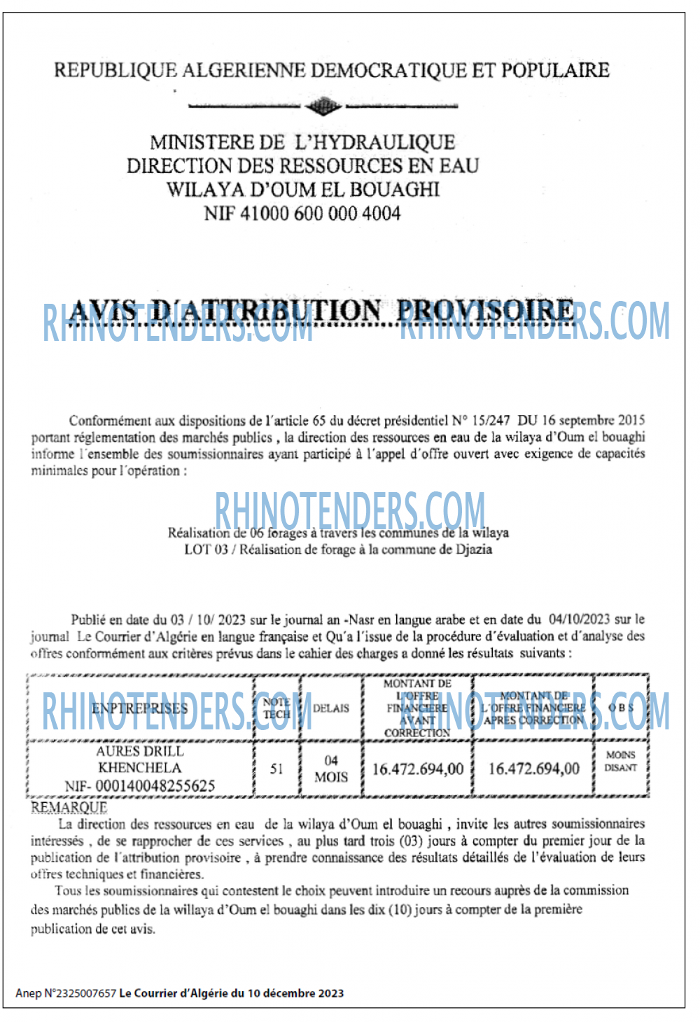 Le Courrier d'Algerie