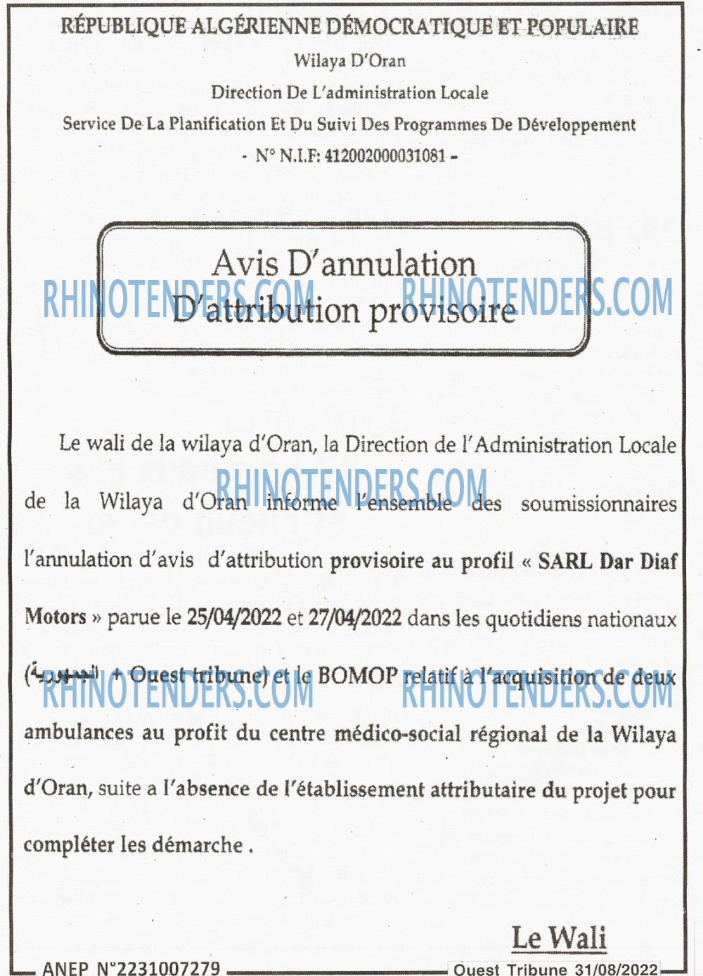 ouest TRIBUNE