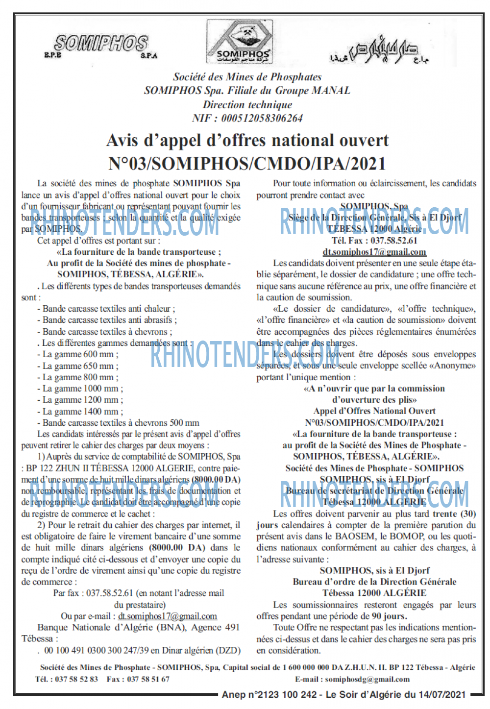 LE SOIR D'ALGERIE