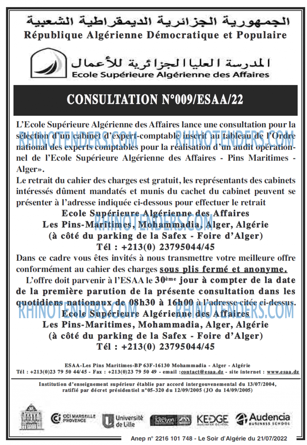 LE SOIR D'ALGERIE