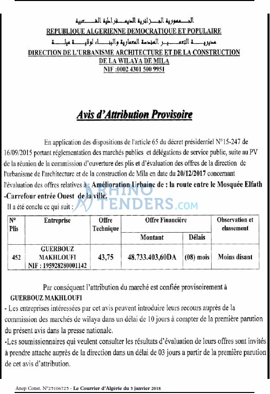 Le Courrier d'Algerie