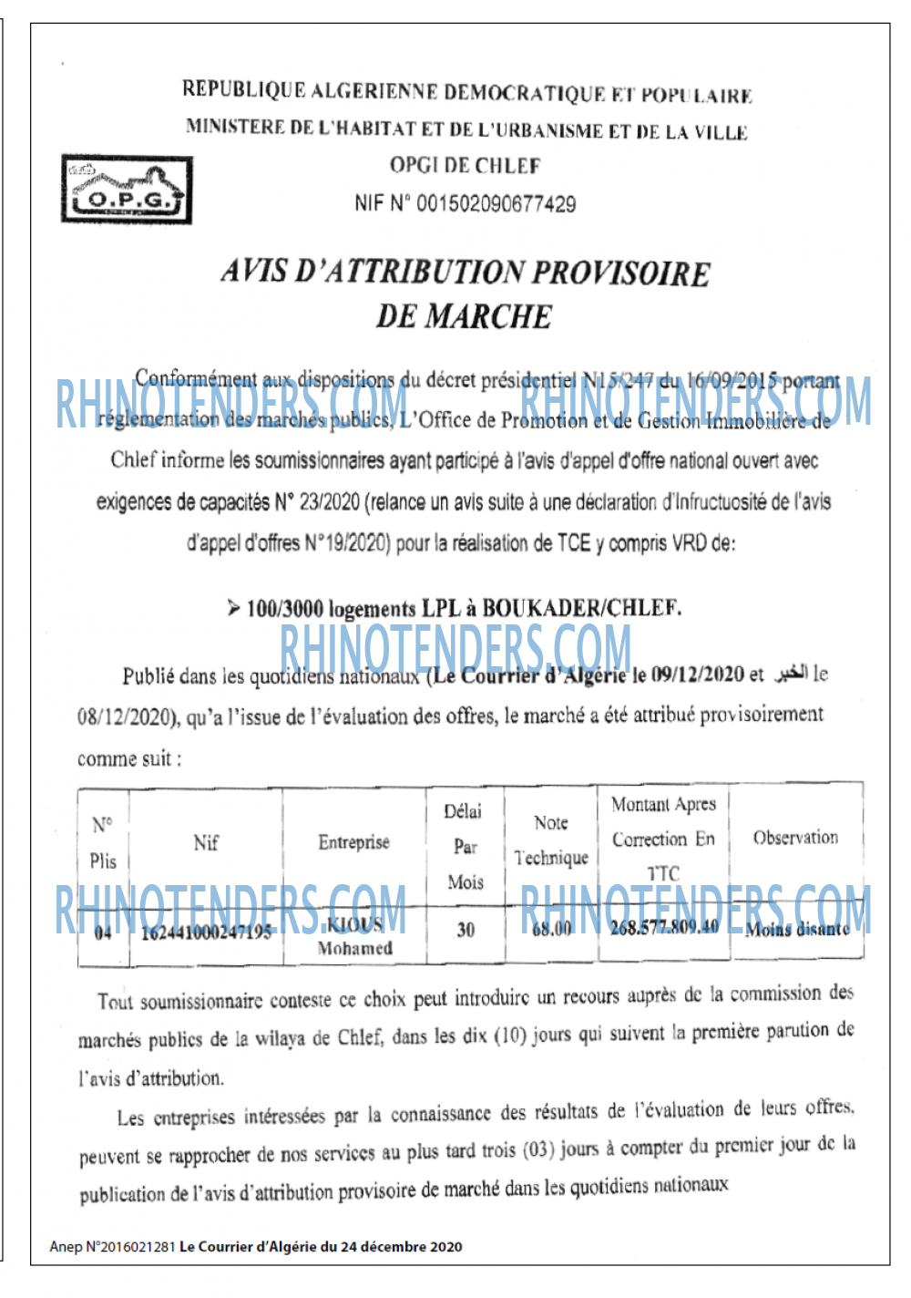 Le Courrier d'Algerie