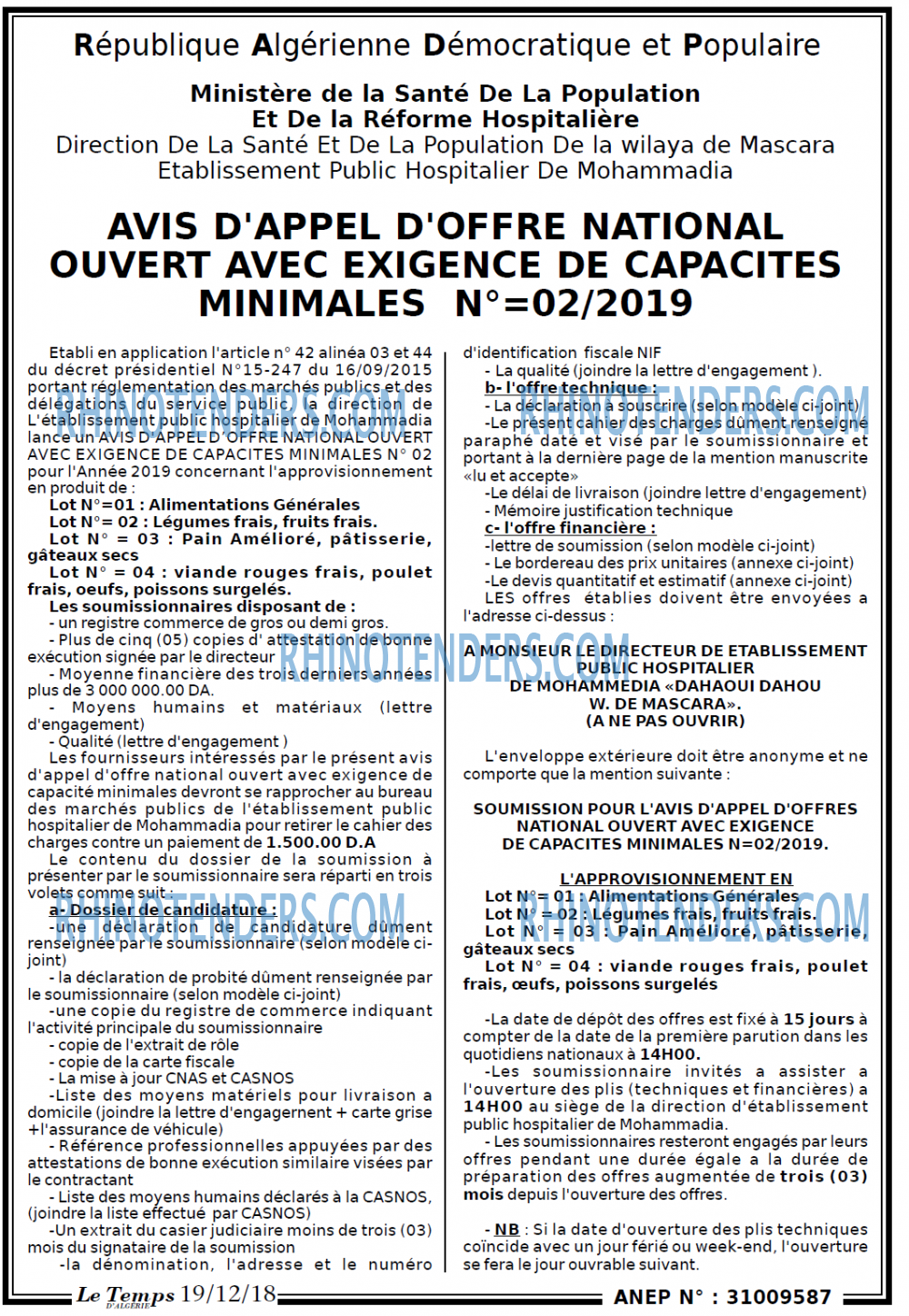 LE TEMPS D'ALGERIE