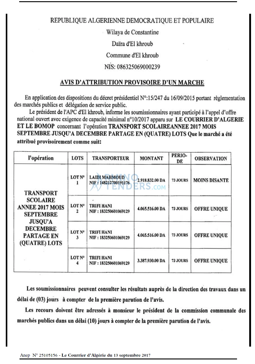 Le Courrier d'Algerie
