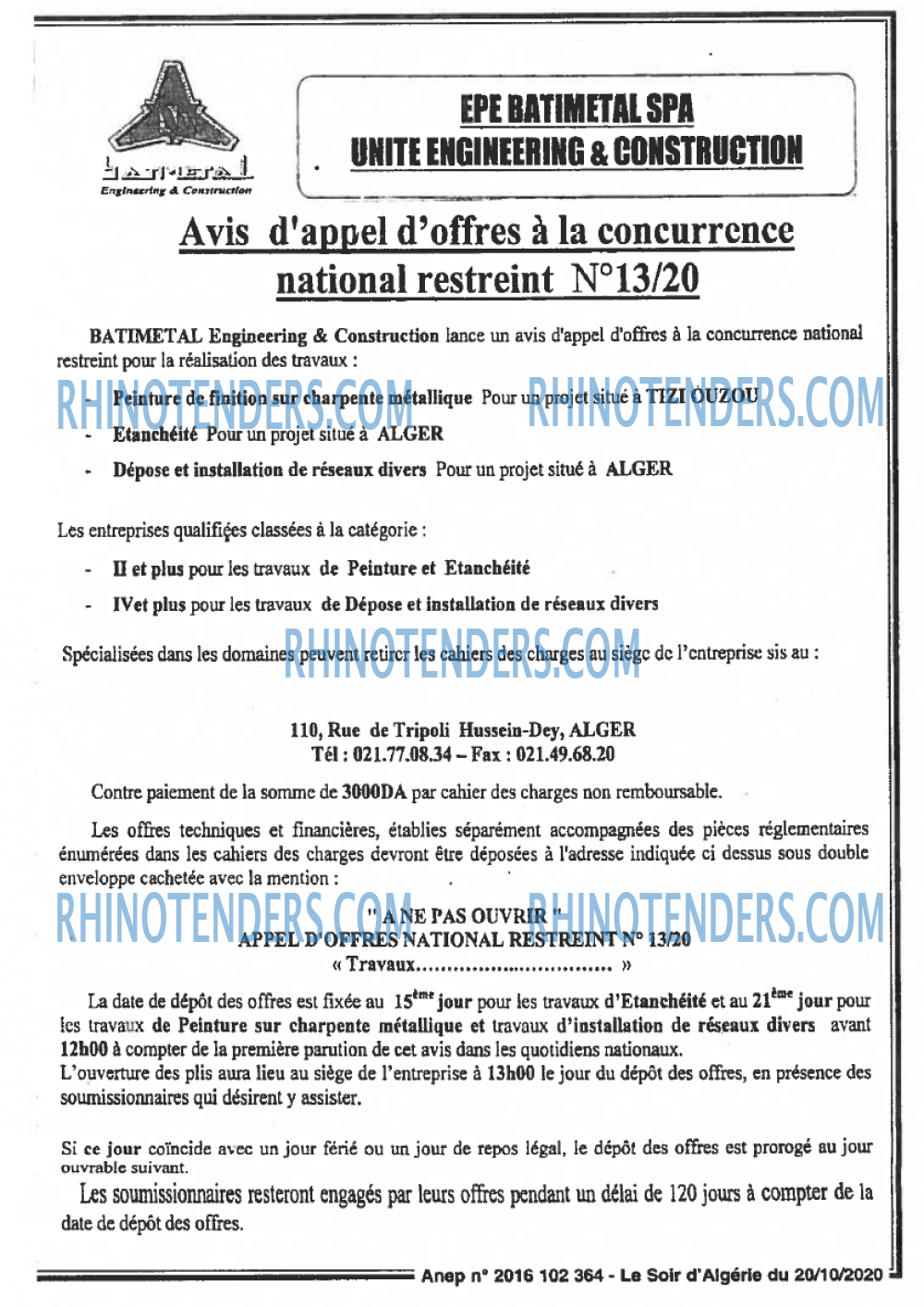 LE SOIR D'ALGERIE
