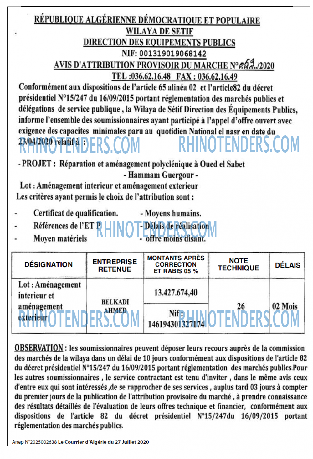 Le Courrier d'Algerie