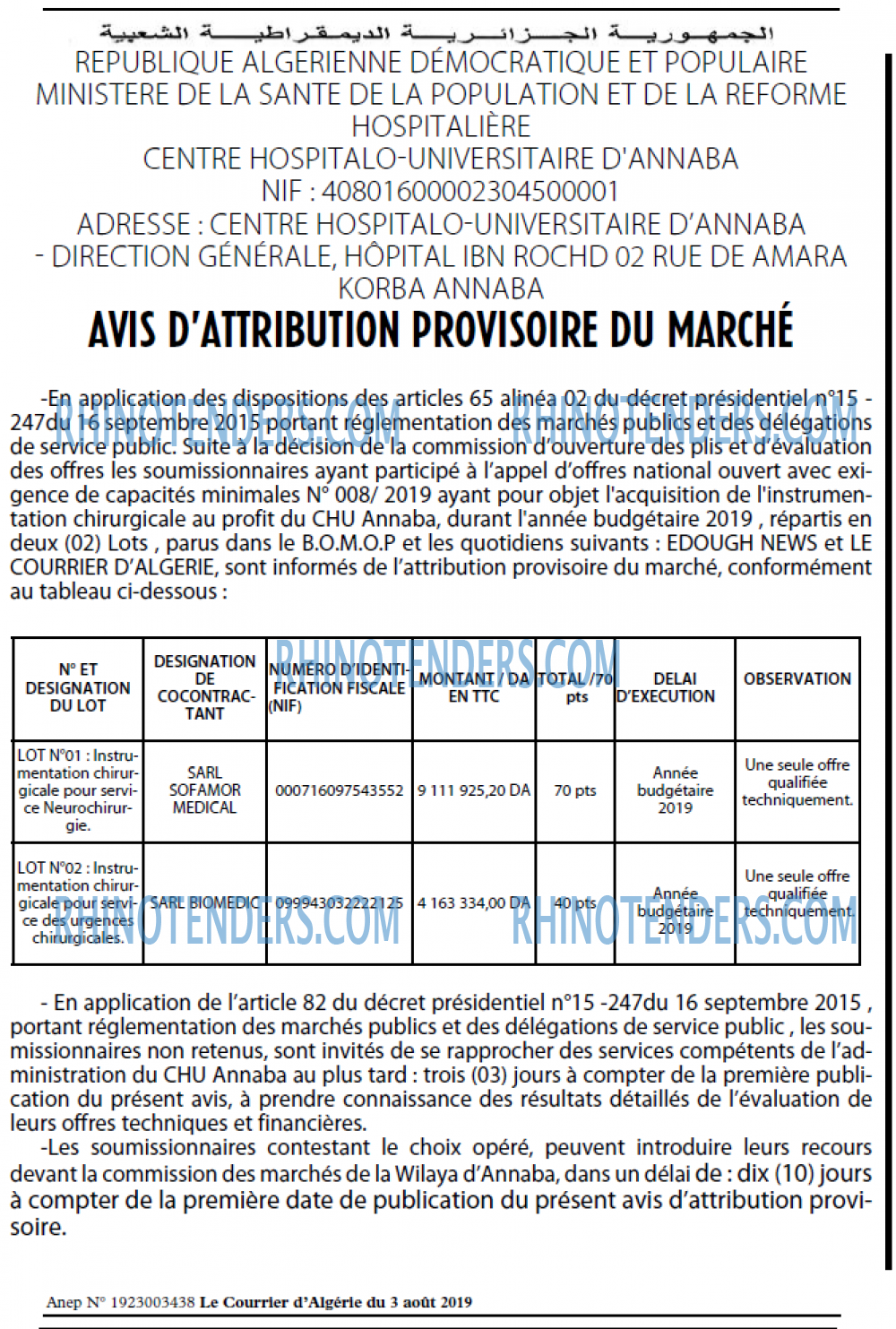 Le Courrier d'Algerie
