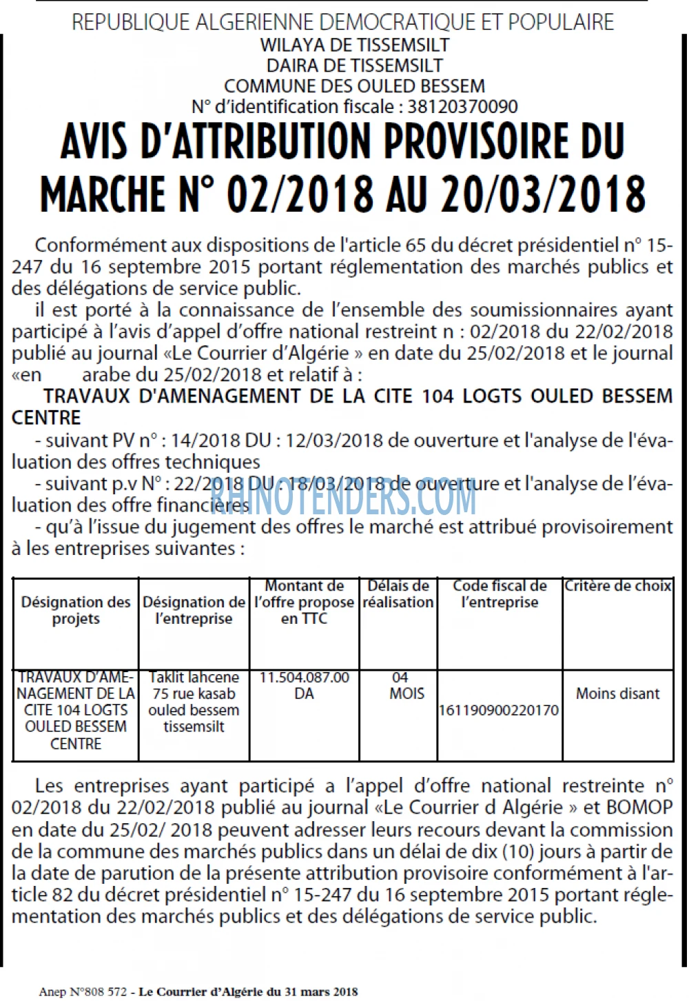 Le Courrier d'Algerie