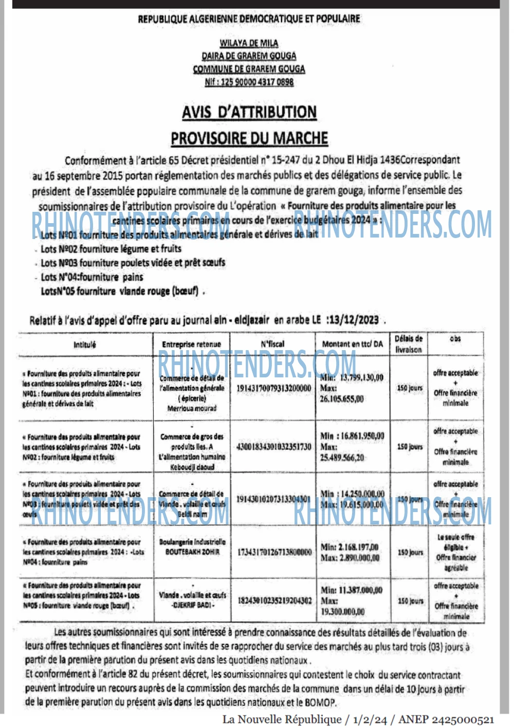 NOUVELLE REPUBLIQUE