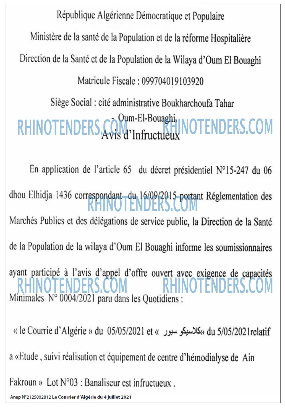 Le Courrier d'Algerie