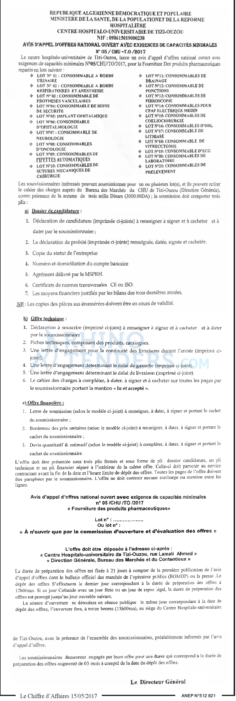 Le Chiffre d'Affaires