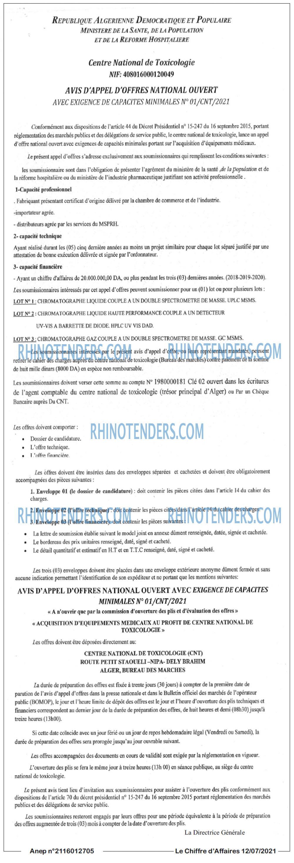 Le Chiffre d'Affaires