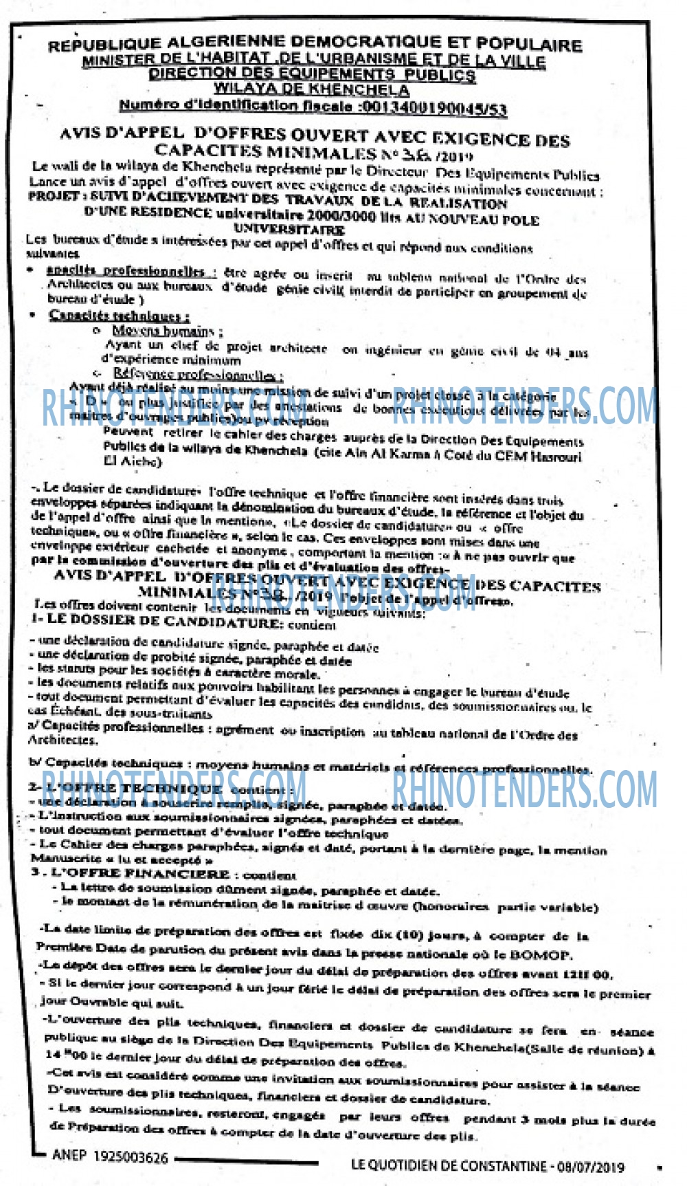 LE QUOTIDIEN DE CONSTANTINE