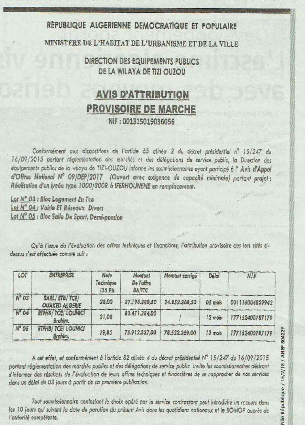 NOUVELLE REPUBLIQUE