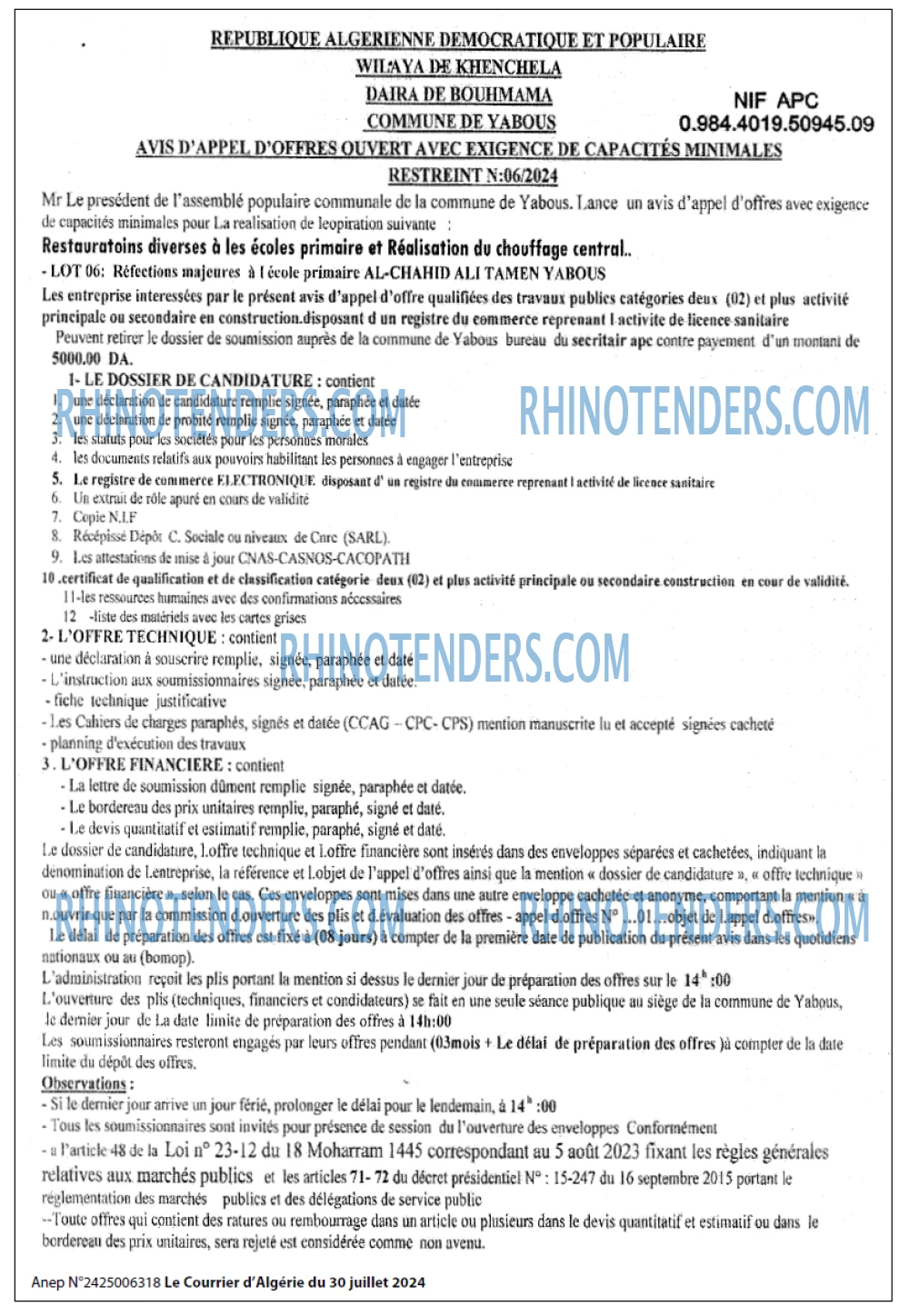 Le Courrier d'Algerie