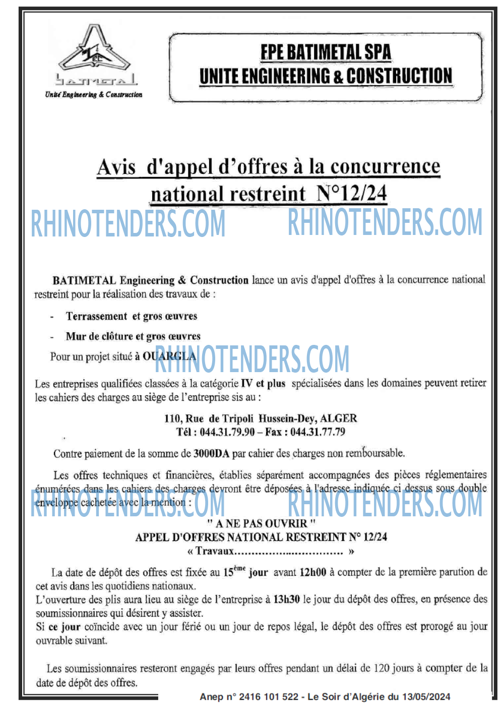 LE SOIR D'ALGERIE
